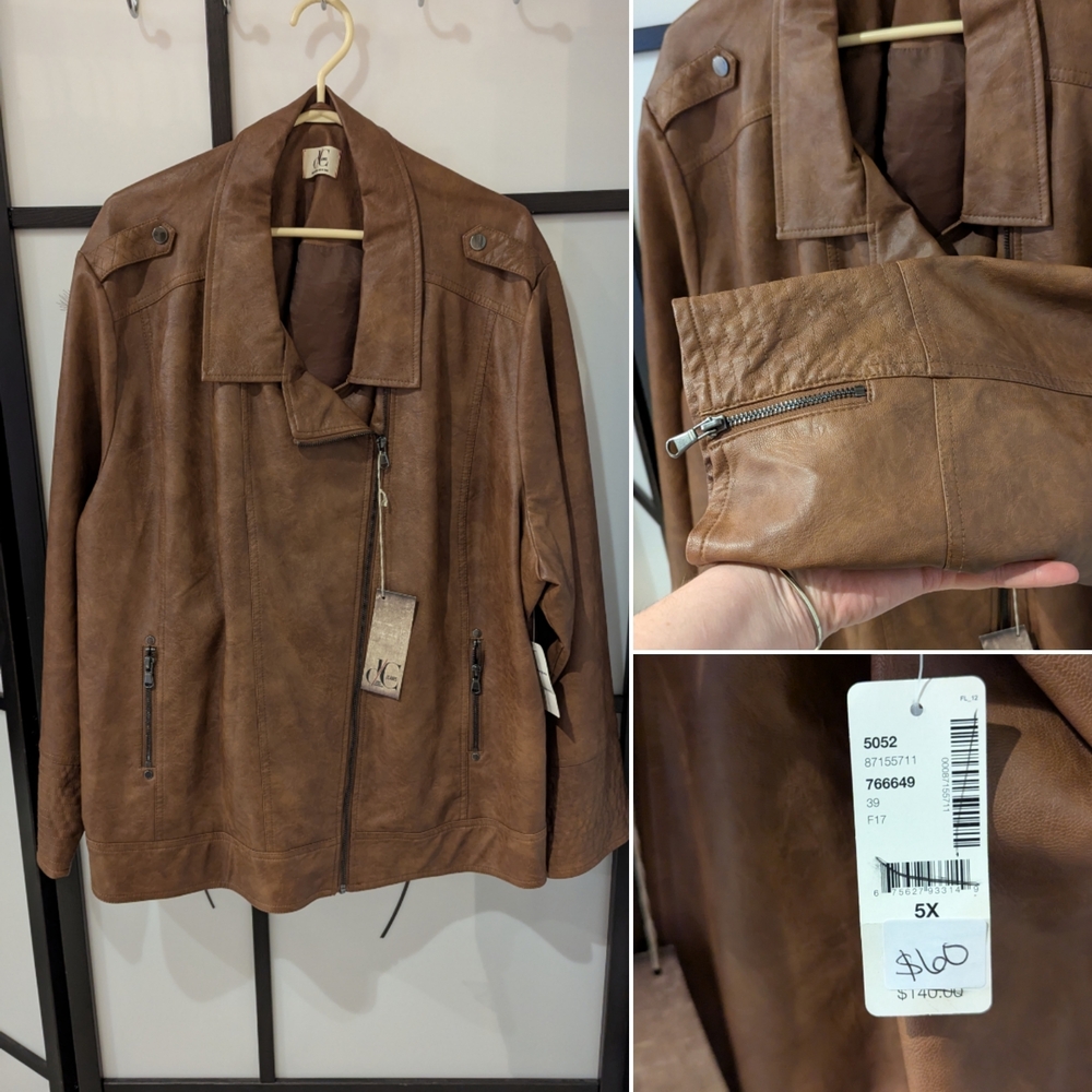 Brown Leather Jacket 5X